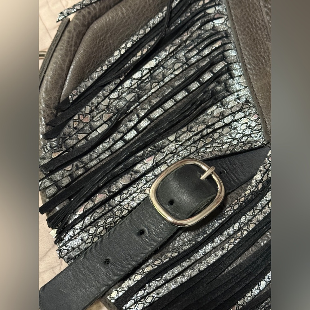 Bird Trouble Sarah J Convertible Leather Backpack Crossbody Handmade Fringe Boho - Picture 7 of 7
